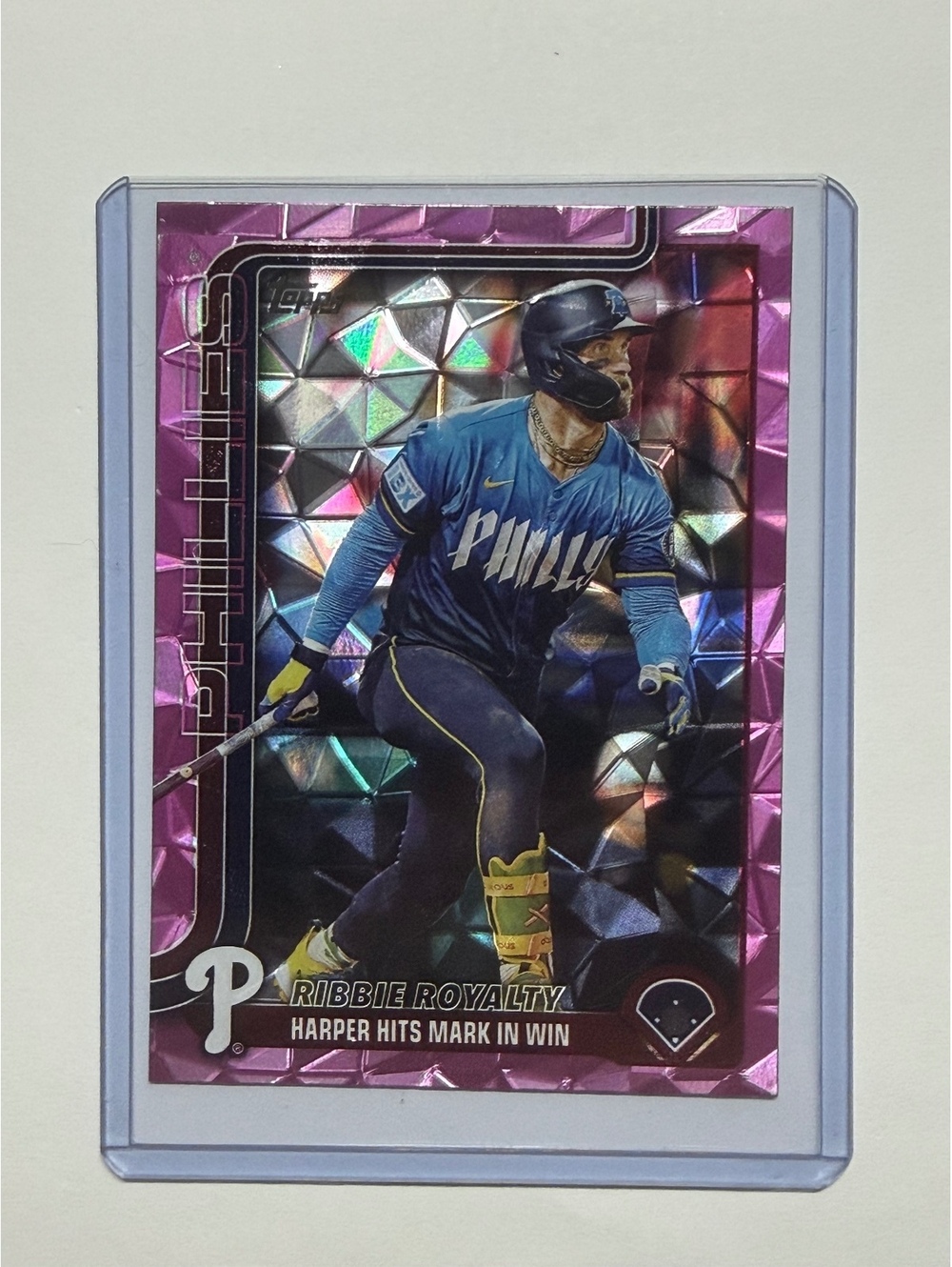 2025 Topps Philadelphia Phillies Bryce Harper Pink Refractor Baseball
